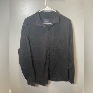 Leftiesman‎ Men's Long Sleeve Collared Black Shirt Cassette Print Size XL